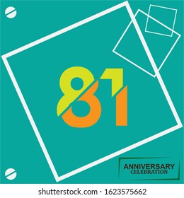 81 anniversary celebration vector concept template design illustration