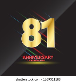 81 anniversary logo vector template. Design for banner, greeting cards or print