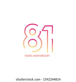 81 anniversary logotype with gradient colors for celebration purpose and special moment