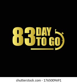 81 day to go Gradient label,sign,button. Vector stock illustration