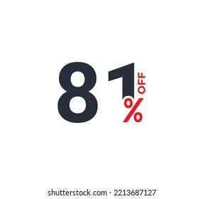 81% Discount Coupon design. Sale tags set vector badges template. Sale offer price sign. Special offer symbol. Discount promotion. Discount badge shape. Vector illustration template 