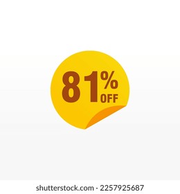 81 discount, Sales Vector badges for Labels, , Stickers, Banners, Tags, Web Stickers, New offer. Discount origami sign banner 