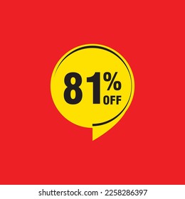 81 discount, Sales Vector badges for Labels, , Stickers, Banners, Tags, Web Stickers, New offer. Discount origami sign banner 