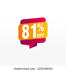 81 discount, Sales Vector badges for Labels, , Stickers, Banners, Tags, Web Stickers, New offer. Discount origami sign banner 