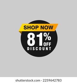 81 Rabatt, Sales Vector Abzeichen für Labels, , Stickers, Banner, Tags, Web-Aufkleber, Neues Angebot. Discount-Origami-Zeichenbanner 