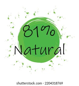 81% Natural Green Lettering With Brush Vector	