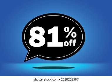 81 % Rabatt - schwarz-blauer Ballon - mit blauem Hintergrund - Banner für Rabatt- und Rabattangebote