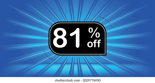 81% off - blue and black banner - 
eighty-one percent discount banner for big sales.
