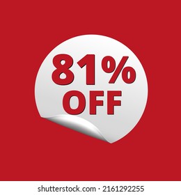 81% off with red background and white sticker at amazing discount sale