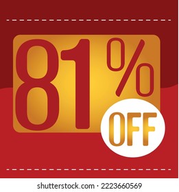 81% off. red and orange banner with floating balloon for promotions and offers