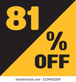 Up To 81% Off Special Offer sale sticker black and gold, vector illustration