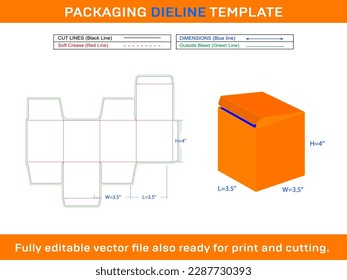 8.1 Oz Jar Candle Box, Gift Box Dieline Template