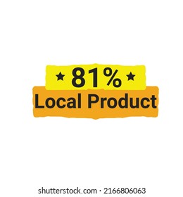 81% percentage local product vector art illustration