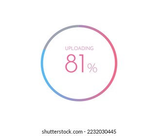 81 percentage uploading, pie chart for Your documents, reports, 81% circle percentage diagrams for infographics