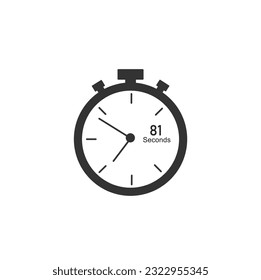 81 seconds timer Clocks, Timer 81 sec icon.