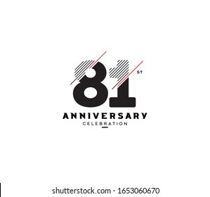 81 st anniversary or birthday celebration design template Vector.
