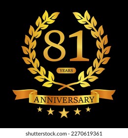 81 th Anniversary logo template illustration. suitable for you