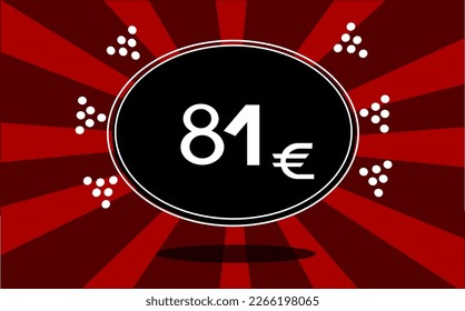 81 icono Є vector. símbolo del euro ochenta y un