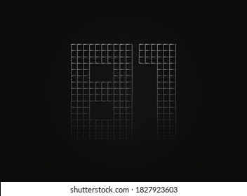 81 vector number made of metal chain link fence. For logo, brand label, design elements, application and more. 