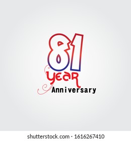 81 year anniversary celebration logotype, vector design for celebration, invitation card, and greeting