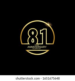 81 Year Anniversary celebration Vector Template Design Illustration