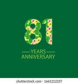 81 Year Anniversary Celebration Vector Template Design Illustration