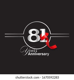 81 Year Anniversary celebration Vector Template Design Illustration