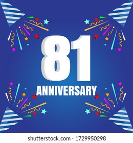 81 year anniversary celebration, vector design for celebrations, invitation cards and greeting cards