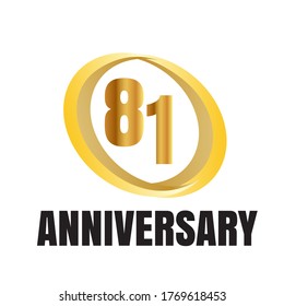 Celebración del 81 aniversario, diseño vectorial para celebraciones, tarjetas de invitación y tarjetas de felicitación