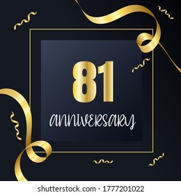 81 year anniversary celebration, vector design for celebrations, invitation cards and greeting cards