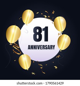 81 year anniversary celebration, vector design for celebrations, invitation cards and greeting cards