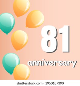 81 year anniversary celebration, vector design for celebrations, invitation cards and greeting cards