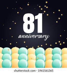 81 year anniversary celebration, vector design for celebrations, invitation cards and greeting cards