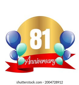 Celebración del 81 aniversario, diseño vectorial para celebraciones, tarjetas de invitación y tarjetas de felicitación