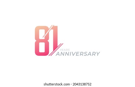 81 Year Anniversary Celebration Vector. Happy Anniversary Greeting Celebrates Template Design Illustration