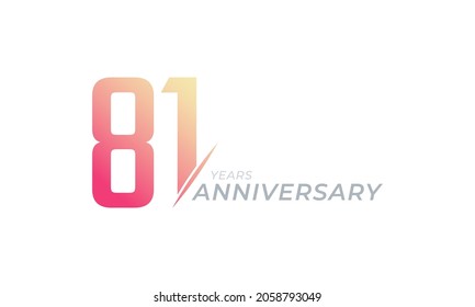 Jubiläumsfeier zum 81-jährigen Jubiläum, Vektor. Gruß zum Jubiläum feiert Vorlagendesign-Illustration