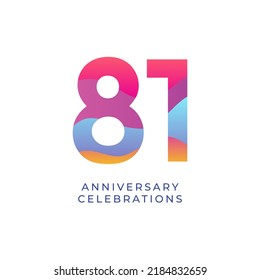 81 year anniversary design template. vector template illustration