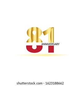 81 Year Anniversary Vector Template Design Illustration