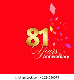 81 Year Anniversary Vector Template Design Illustration