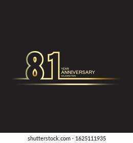 81 Year Anniversary Vector Template Design Illustration