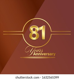 81 Year Anniversary Vector Template Design Illustration