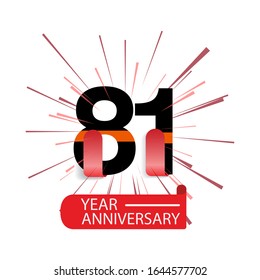 81 Year Anniversary Vector Template Design Illustration