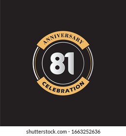 81 Years Anniversary Celebration Logo Vector Template Design 