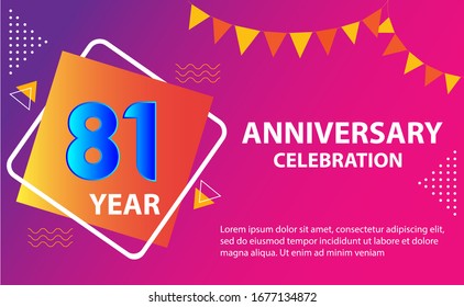 81 years anniversary celebration logo vector template design