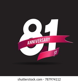 81 years anniversary celebration logotype black background
