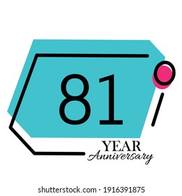 81 Years Anniversary Celebration Number Vector Template Design Illustration