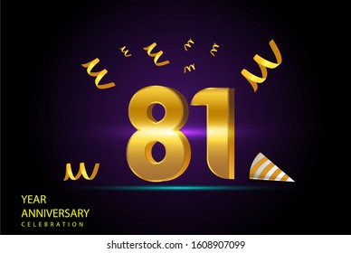81 Years Anniversary Celebration Vector Template Design Illustration