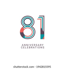 81 Years Anniversary Celebration Vector Template Design Illustration