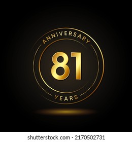 Ilustración de diseño de plantillas vectoriales de celebración de 81 años