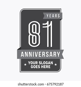 81 years anniversary design template. Vector and illustration.